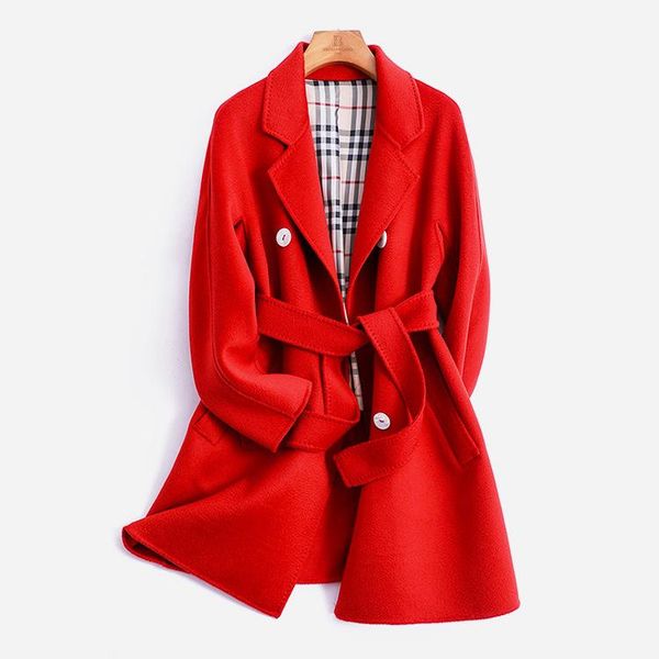 

gaoke] новая волна шаблон шерстяное пальто в осенне-зимний период, Black