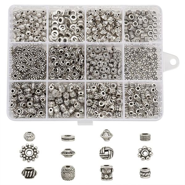 

1 box mixed shapes tibetan style beads for earrings bracelets necklaces making 13x10x2.2cm; 600pcs/box q1106