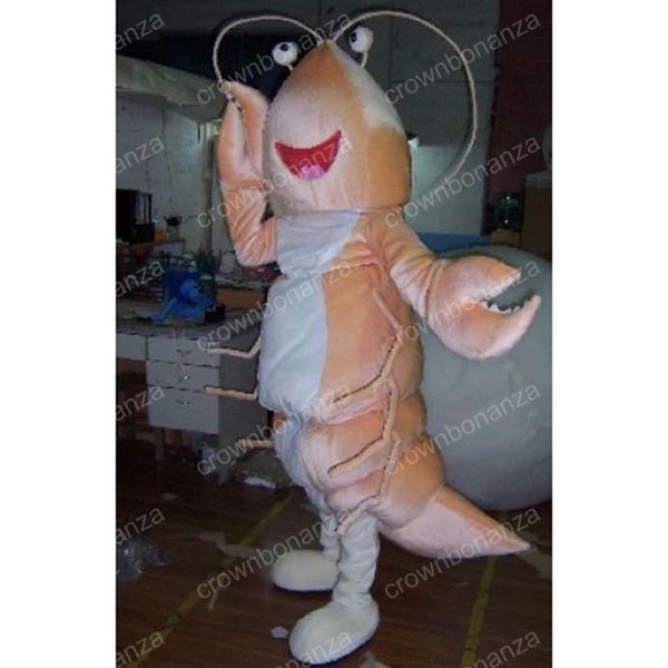 Costume da mascotte di gamberetti di Halloween Abito da personaggio dei cartoni animati di alta qualità Abito da adulto per feste di compleanno di carnevale di Natale