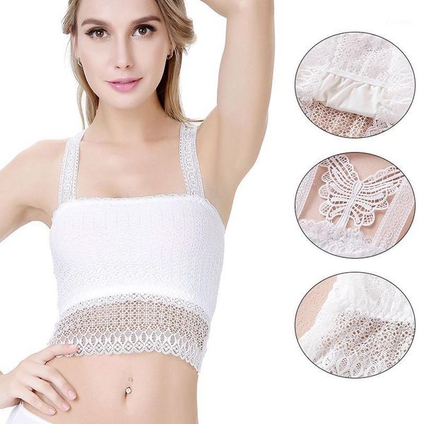 

women bra solid vest lace seamless breathable push up underwear black white women summer crop