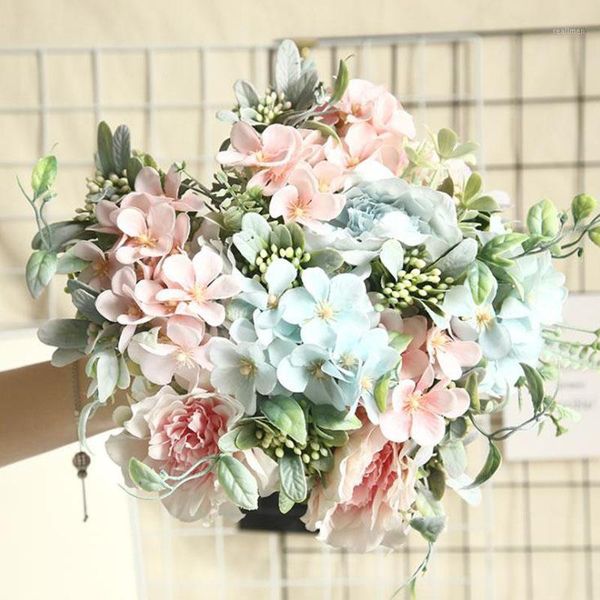 

26cm artificial flower silk flower bouquet for wedding party festival supplies home decor 1pcs fake plant decor flowers1