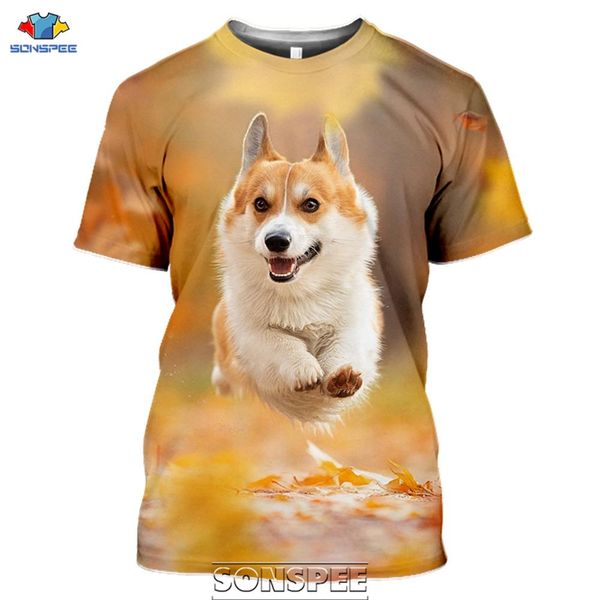 

animal corgi cute dog mens 3d print shirts horror oversized kawaii men clothing