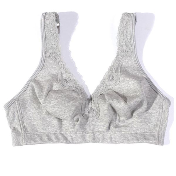 

gym clothing bra middle-aged and elderly without steel ring lace cotton sports, White;black