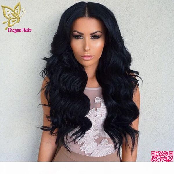 

body wave full lace wigs human hair mongolian unprocessed human hair lace front wigs with baby hair, Black;brown