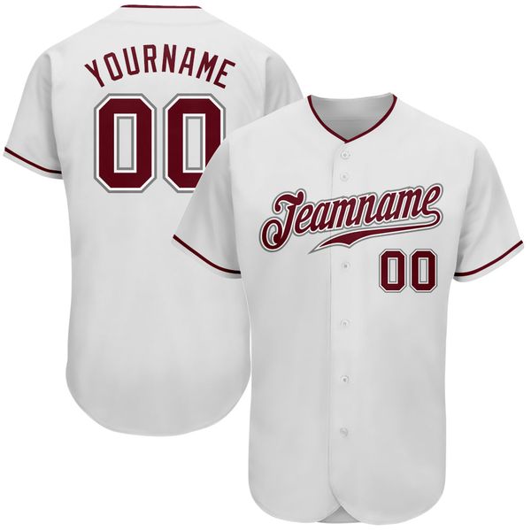 

custom white crimson-gray authentic baseball jersey, Blue;black