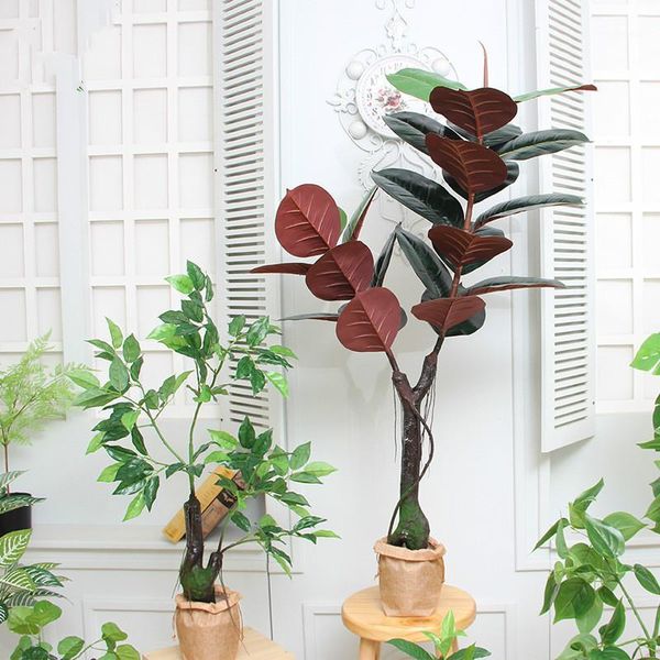 

decorative flowers & wreaths nordic artificial plants red rich tree bonsai interior decoration greenery faux fake trees1