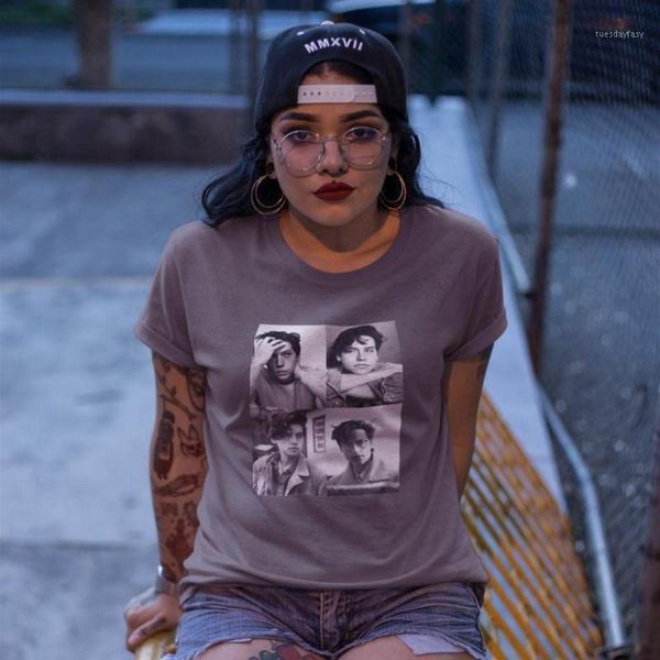 

women's t-shirt riverdale southside serpents cole sprouse collage b w t shirt street fashion printed women tshirt ladies tee shirt1, White