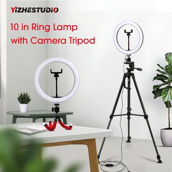 

yizhestudio selfie ring lamp with tripod ring light for selfie phone video pgraphy lighting with camera stand for youtube