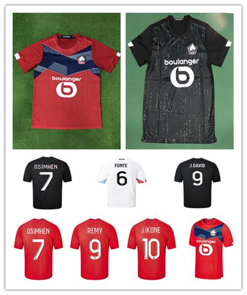 

mens losc lille 2020 2021 soccer jerseys david fonte bamba yazici football shirt 20 21 lille olympique jikone 10 maillot camiseta de fu, Black;yellow