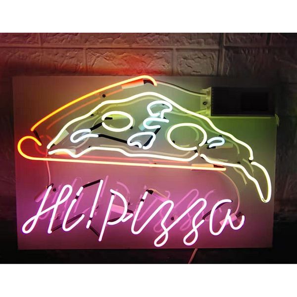 

неоновый знак для hi pizza лампа реальные стеклянные трубы ресторинты украсить легкий комната продовольственная аркада дисплей бизнес возмож