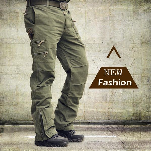 

new mens fashion casual pants men's casual cargo pants plus size 29-38 y130261, Black