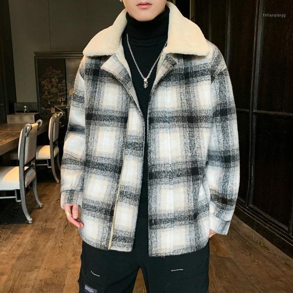 

clothes men coat with thick warm han edition grid joker cotton-padded jacket in the fall and winter of 20201, Black