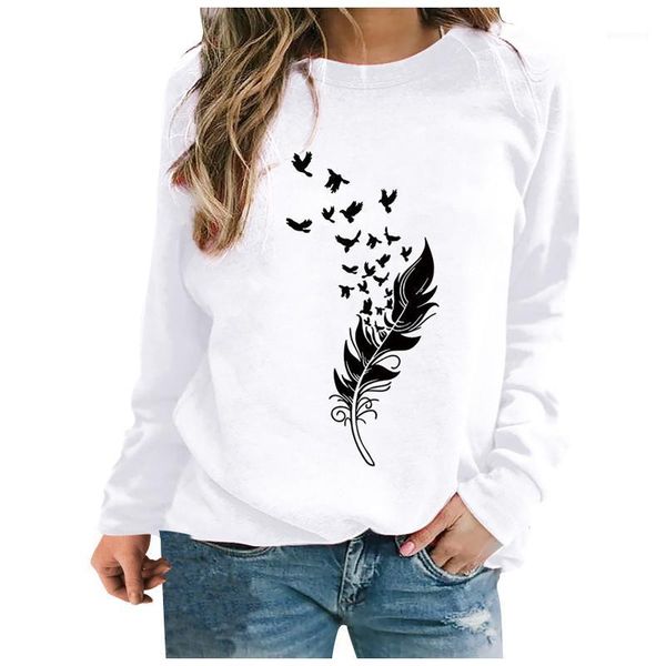 

women's hoodies & sweatshirts #60 winter womens casual long sleeve ladies print sweatshirt blouse stylish for female sudadera mujer1, Black