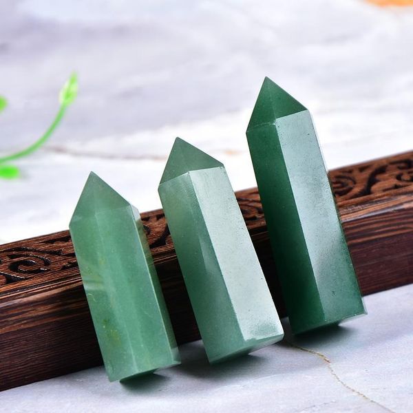 

natural crystal aventurine quartz point healing stone hexagonal prisms 50-80mm obelisk wand treatment stone diy qylnul, Black