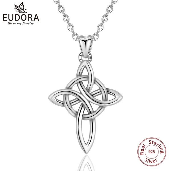 

eudora 925 sterling silver irish four-cornered celtics knot pendant necklace for women mom fine jewelry for dropshipping cyd302 q1116
