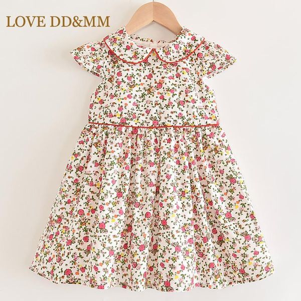 

girl's dresses love dd&mm girls 2021 summer girl clothing fresh floral temperament lapel dress1, Red;yellow