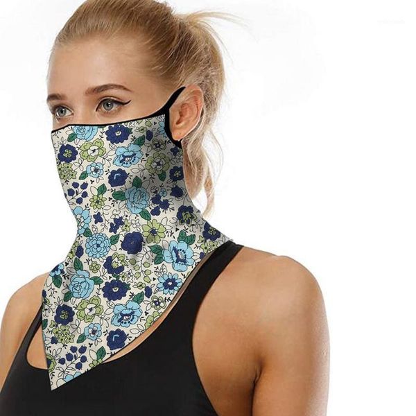 

face scarf bandana floral print dustproof rave neck gaiter tube headwear for women men face scarf mascherine lavabili1, Blue;gray