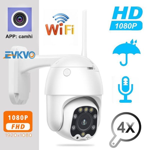 

evkvo wifi camera 1080p 4x digital zoom ptz speed dome ip camera ir p2p two way audio security surveillance outdoor cctv1