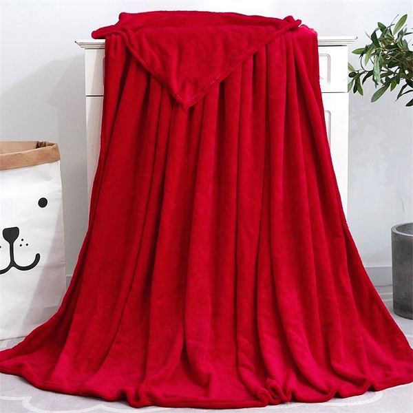 

blankets mexican solid flannel sofa soft for beds anti-pilling fluffy blanket travel home bed spreads red weighted