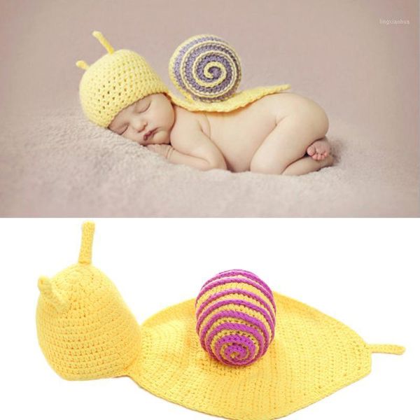 

snail baby pgraphy props costumes infant knitted crochet hat caps newborn p prop beanie pictures accessories1, Yellow