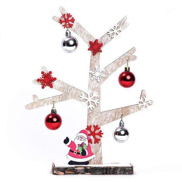 

christmas decoration ornaments wooden mini christmas tree office cashier deskdecoration props gifts 36.5*28cm1