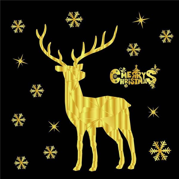 

christmas decor gold dust оконное стекло стикер стены съемный домашнее украшение рождество санта украшения для дома рождество 2020 bbyjkt