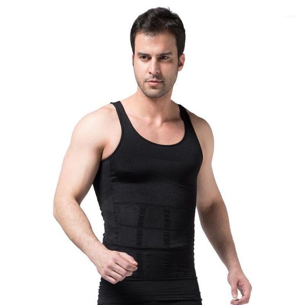 

running jerseys elastic workout gym slimming vest men tummy body shaper waist trainer tank for effective working-out accessories1, Black;blue