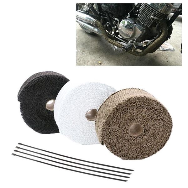 

exhaust pipe header heat wrap resistant downpipe stainless steel ties for car motorcycle accessories winding tape anti