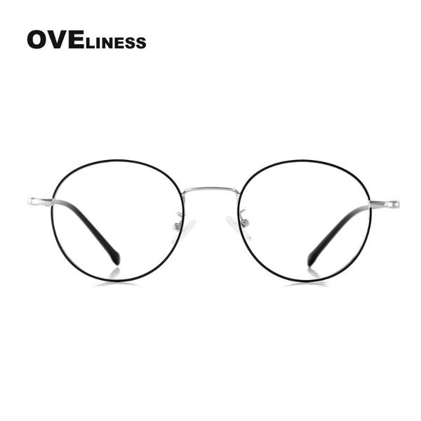 

fashion sunglasses frames eyeglasses 2021 optical round glasses frame women men retro eyewear myopia prescription metal spectacles, Black