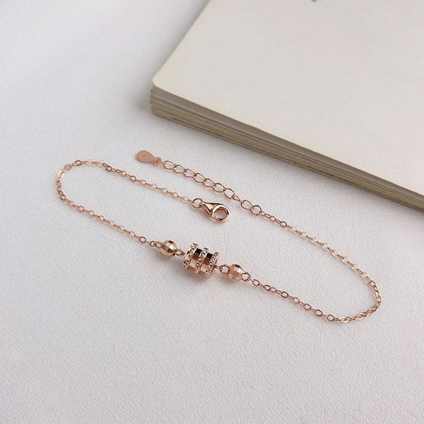 

s925 sterling silver female personality style small waist bracelet bracelet temperament hand ornament net red accessories kw5st, Golden;silver
