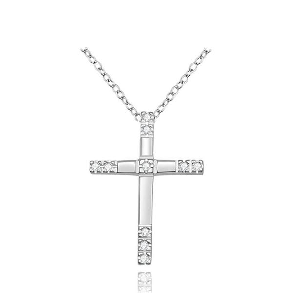 

new arrive sale silver color engagement zircon crystal wedding women girl cross necklace n539 h bbyxvd