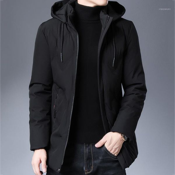 

hunting jackets winter men mid-length warm padded jacket, fashionable young and middle-aged business hooded casual long-sleeved jacket1, Camo;black