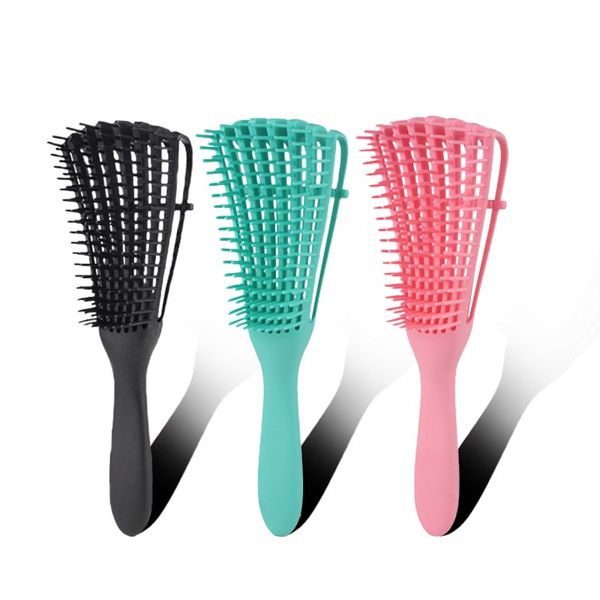 

detangling brush detangler brush for natural black hair detangle comb for thick curly with nylon brush teeth, Silver
