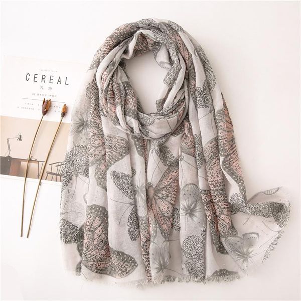 

2020 new fashion summer women cotton scarf flower beach hijab shawls and wraps female foulard echarpe designer bandana, Blue;gray