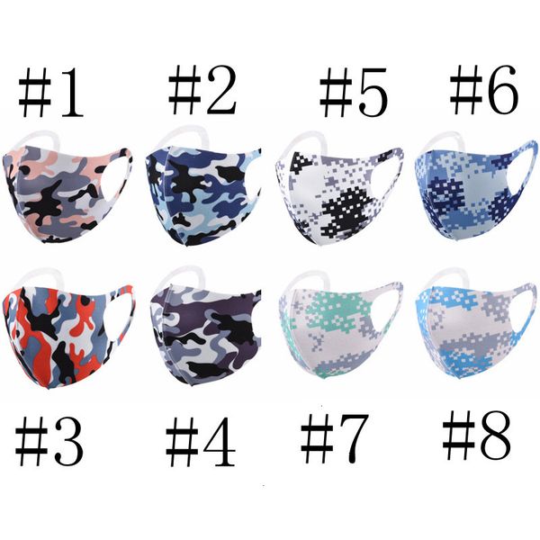 

washable mask reusable camouflage face cartoon ice silk sunscreen dustproof breathable designer masks dwb875