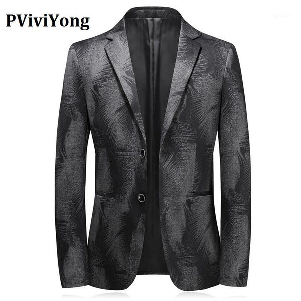 

pviviyong brand 2020 leisure business men's suit blazers slim fit black elastic suit jacket men c6981, White;black