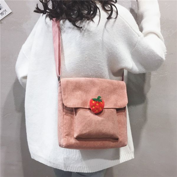 

fashion new style for autumn and winter shoulder bag korean corduroy messenger bag hipster artistic casual girl