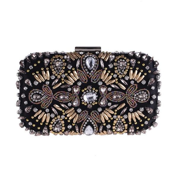 

ladies rhinestone evening bag handmade pear beaded hard shell shoulder bag dress women clutch banquet party handbag
