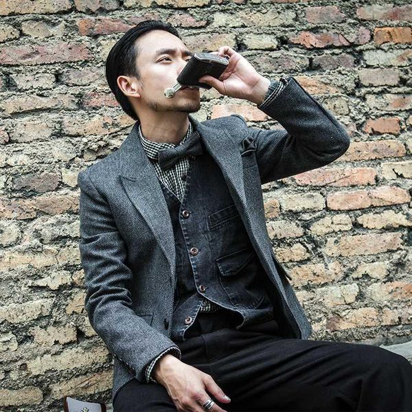 

custom made to measure mens tweed jacket men,grey mens herringbone coat,custom tweed coat fall winter sport coat1, White;black