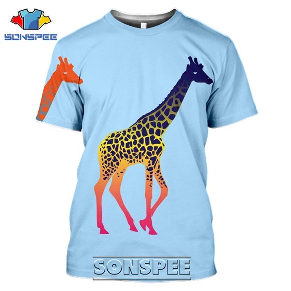 

giraffe cartoon animal 3d print shirts horror hippie horror men clothing