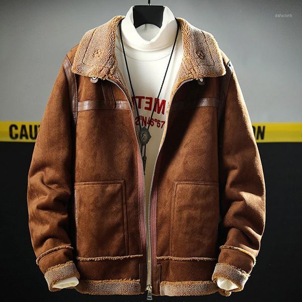 

winter jacket plus large 4xl 5xl vintage men fall fur jackets and coats leather streetwear selling over coat a8591, Black