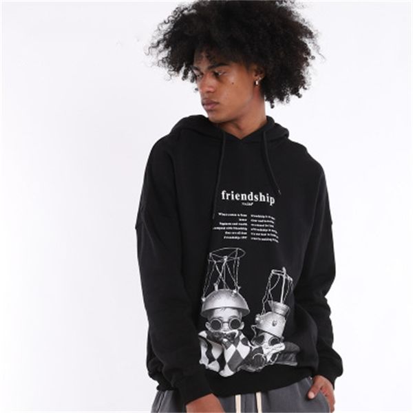 

mens street fashion black hoodies designer autumn winter casual funny letter print hoodies pullover loose male sweatshirts sell clothing