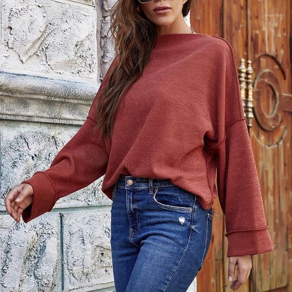 

women's knit cardigans autumn women fashion o-neck loose pullover solid color sweater long sleeve pullover jumpers sweate1, White;black