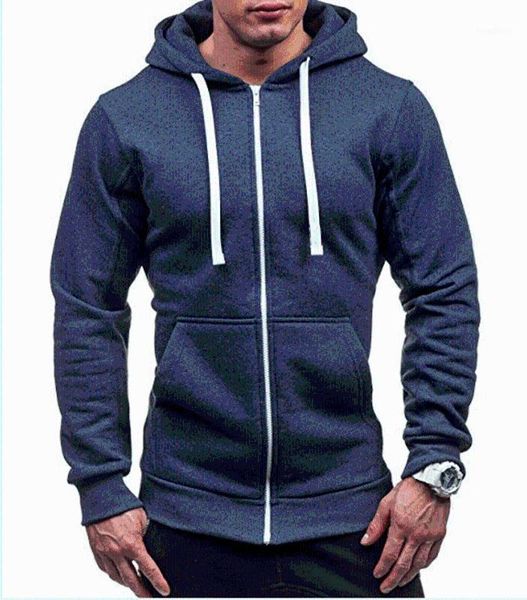 

mens hoodies zipper jacket men's solid cardigan1, Black