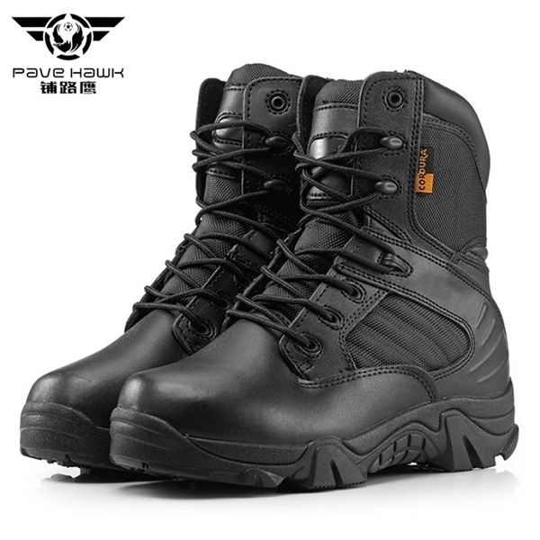Brand New Homens Qualidade Militar Força Especial Deserto Tático Combate Armário Botas Army Work Shoes Couro Mulheres Botas de Neve Y200915