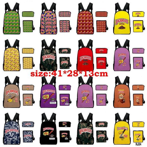 

14styles 3pcs/set backwoods midnight navy blue backwoods sweet aromatic yellow beige kids backpacks one shoulder bag jlltpb