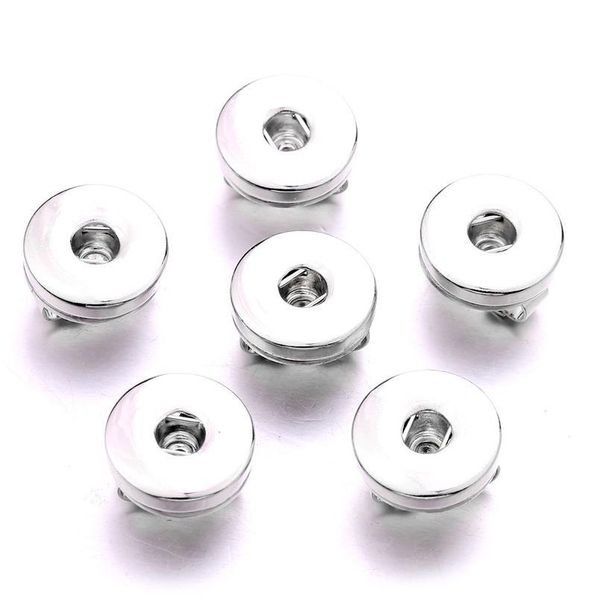 

10pcs/lot snap jewelry 18mm 12mm snap button accessories findings metal button to make diy snap bracelet necklace by jllner, Silver
