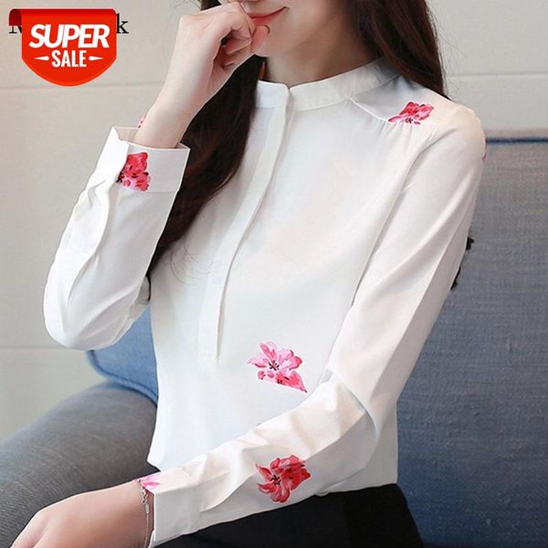 

plus size white blouse female print floral casual women shirts blouses new fashion long sleeve ladies office shirt 1042 #xv9u