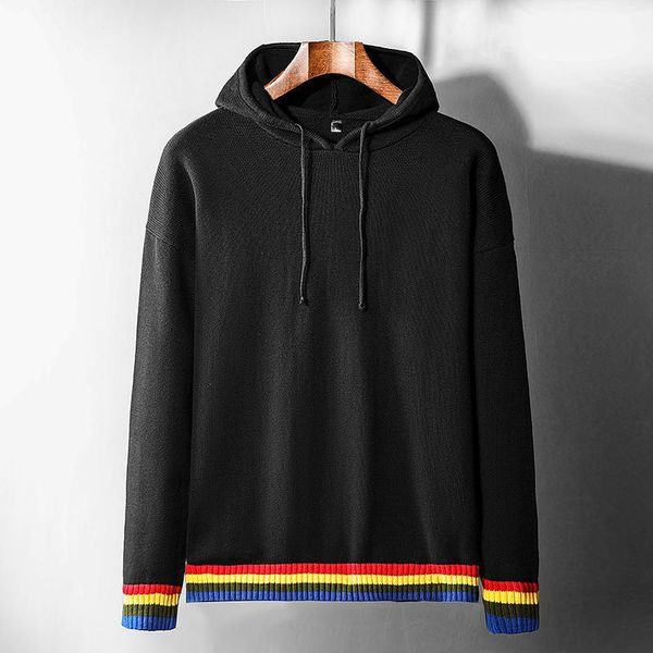 

men's sweater male winter 2020 new season crew neck collar thick fashion explosion trend warm for comfortable black men sweater1, White;black