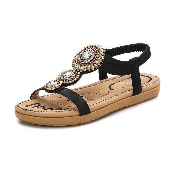 

sanday damskie leisure stylu kamie zroszony kapcie letnie sanday plaowe damskie klapki paskie sanday damskie, Black